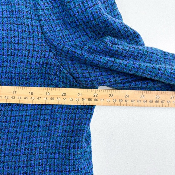 Vintage 90s Leslie Fay Blue Tweed Blazer Sz 18 - Picture 8 of 12